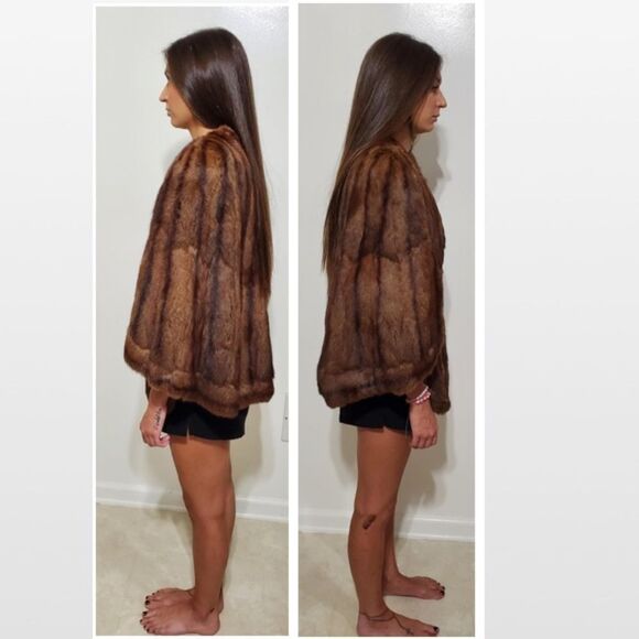 Vintage Carmans Omaha’s Style Center Fur Jacket Womens Luxurious Brown Stole VTG - Picture 9 of 16